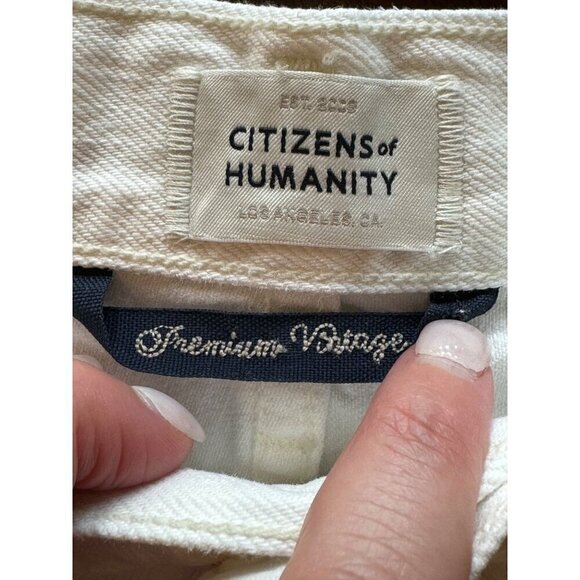 Citizens of Humanity Jeans Women 28 White Distressed Eva Relaxed Baggy‎ Straight - Picture 9 of 13
